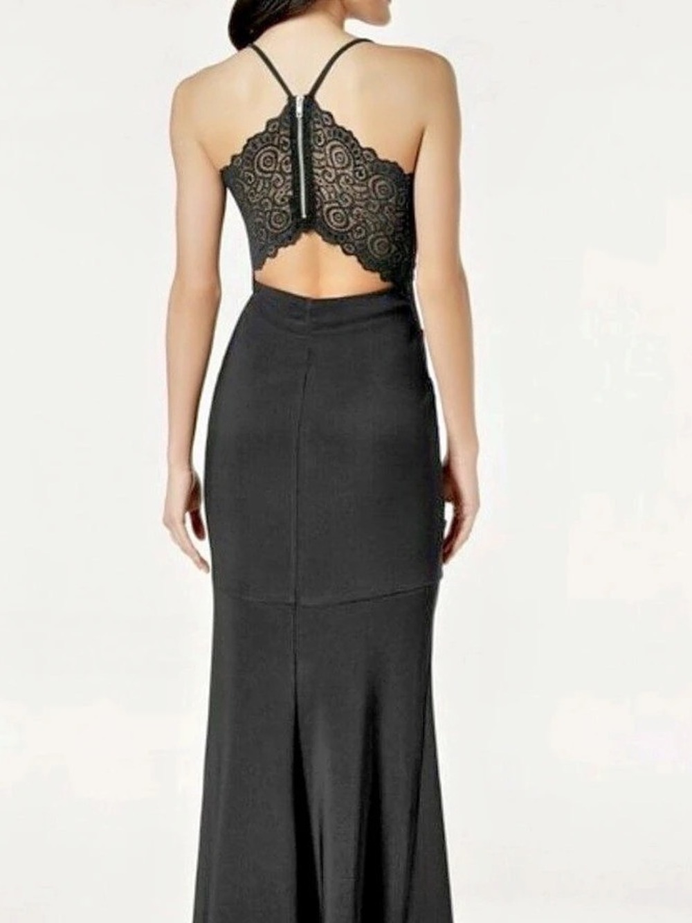 Black Maxi Party Dress with Front Slit